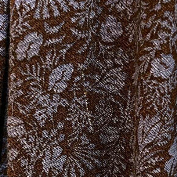 Knox Rose Womens Knit Tunic Size Large Blue Floral Long Sleeve Scoop Neck flaw - Picture 6 of 7